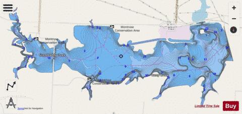 Montrose Lake depth contour Map - i-Boating App - Streets