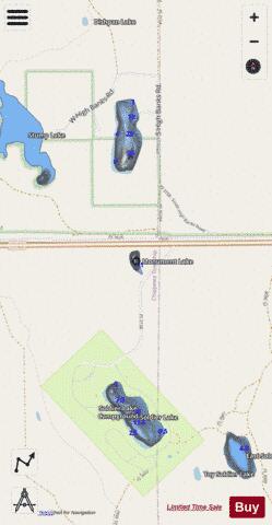 Monument Lake Chippewa depth contour Map - i-Boating App - Streets