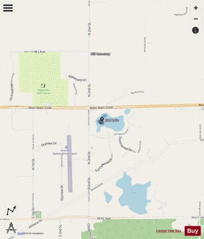 Mud Lake Kalamazoo depth contour Map - i-Boating App - Streets