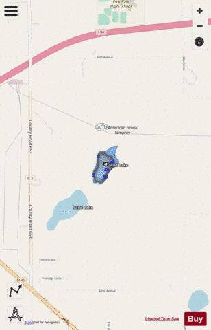 Mud Lake Van Buren depth contour Map - i-Boating App - Streets