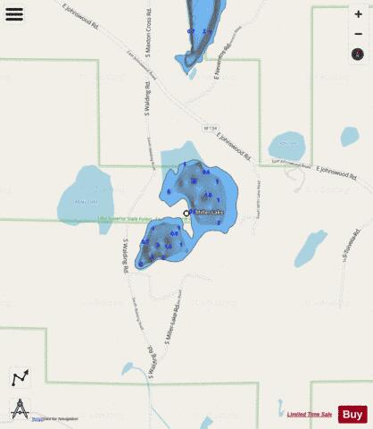 Nasi Lake depth contour Map - i-Boating App - Streets