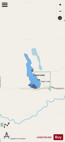 Nestor Lake depth contour Map - i-Boating App - Streets