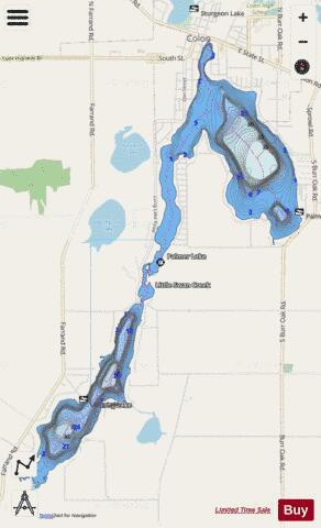 Long Lake + Palmer Lake ,Joseph depth contour Map - i-Boating App - Streets