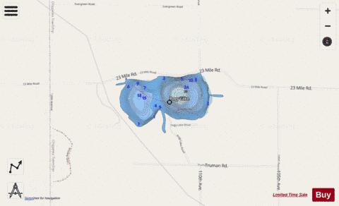 Pogy Lake depth contour Map - i-Boating App - Streets