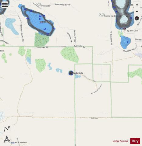 Poplar Lake depth contour Map - i-Boating App - Streets