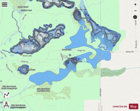 Scaup Lake depth contour Map - i-Boating App - Streets