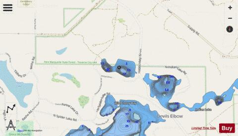 Vandervoight Lake depth contour Map - i-Boating App - Streets