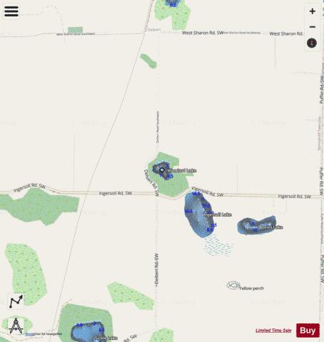 Woodard Lake depth contour Map - i-Boating App - Streets