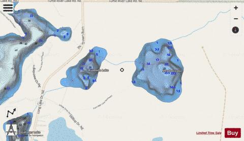 Meadow Lake + Roadside Lake depth contour Map - i-Boating App - Streets