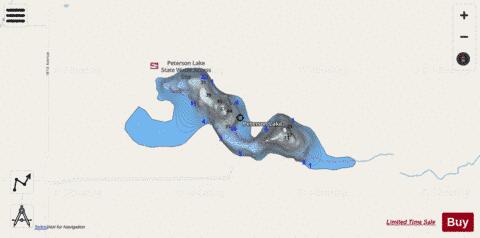 Peterson Lake depth contour Map - i-Boating App - Streets
