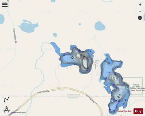 Hoot Owl Lake depth contour Map - i-Boating App - Streets