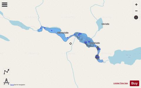 Dugout Lake + Skidway Lake depth contour Map - i-Boating App - Streets