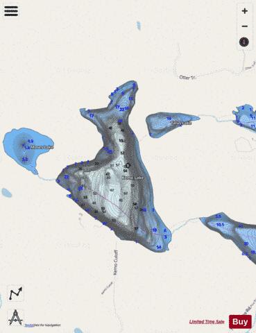 Kemo Lake + Talus Lake depth contour Map - i-Boating App - Streets