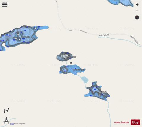 Thrasher Lake + Thrush Lake depth contour Map - i-Boating App - Streets