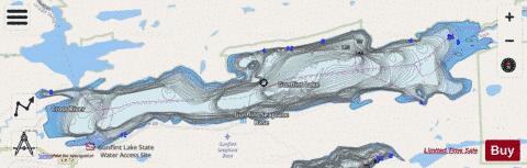 Gunflint Lake + depth contour Map - i-Boating App - Streets