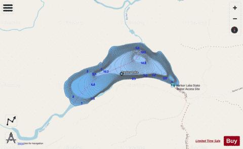 Barker Lake depth contour Map - i-Boating App - Streets