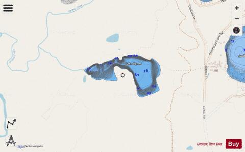 Lake Agnes depth contour Map - i-Boating App - Streets