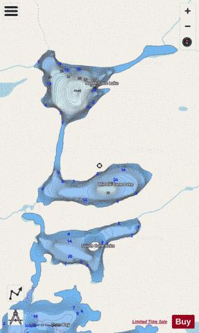Middle Cone Lake + North Cone Lake + South Cone Lake depth contour Map - i-Boating App - Streets