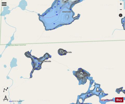Mavis Lake depth contour Map - i-Boating App - Streets