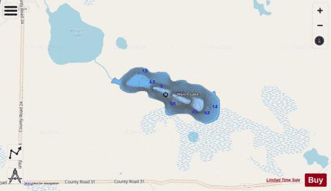 Welch Lake depth contour Map - i-Boating App - Streets