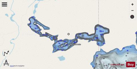 Agamok Lake depth contour Map - i-Boating App - Streets