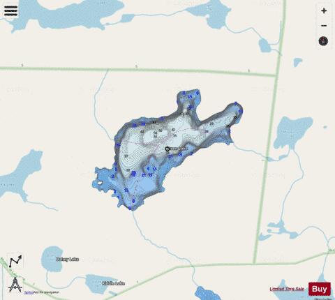 Raven Lake depth contour Map - i-Boating App - Streets