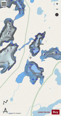 Bullfrog Lake + Link Lake depth contour Map - i-Boating App - Streets