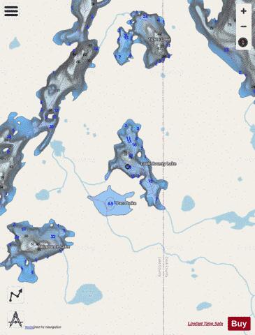 Cook County Lake + Paco Lake depth contour Map - i-Boating App - Streets