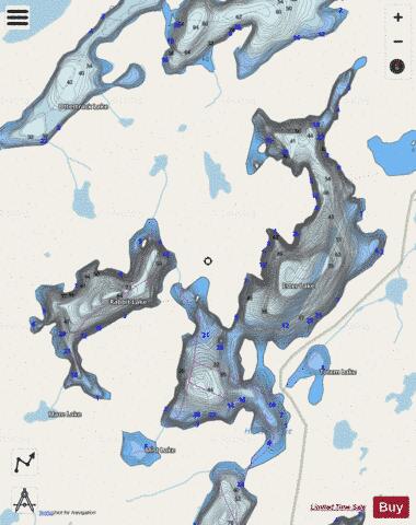 Ester Lake + Mist Lake + Rabbit Lake + Totem Lake depth contour Map - i-Boating App - Streets