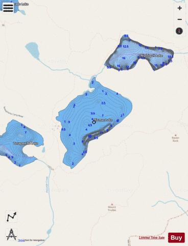 Micmac Lake depth contour Map - i-Boating App - Streets