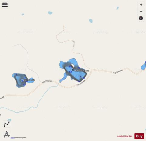 Homestead Lake depth contour Map - i-Boating App - Streets