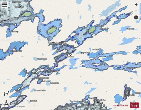 Birch Lake + Newfound Lake + Sucker Lake + depth contour Map - i-Boating App - Streets