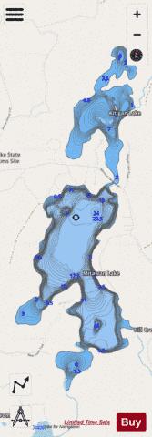 Kitigan Lake + Mitawan Lake depth contour Map - i-Boating App - Streets