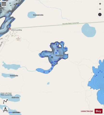 Flash Lake depth contour Map - i-Boating App - Streets