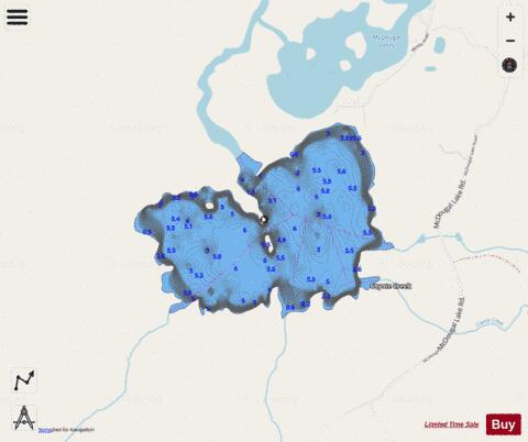 South (Upper) McDougal Lake depth contour Map - i-Boating App - Streets