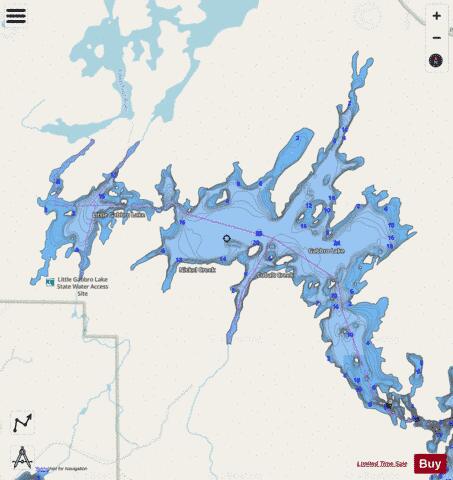 Gabbro Lake + Little Gabbro Lake depth contour Map - i-Boating App - Streets