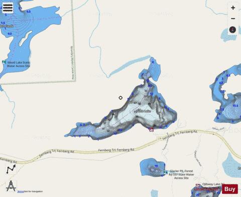 Tofte Lake depth contour Map - i-Boating App - Streets