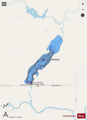 Hay Creek Flowage depth contour Map - i-Boating App - Streets