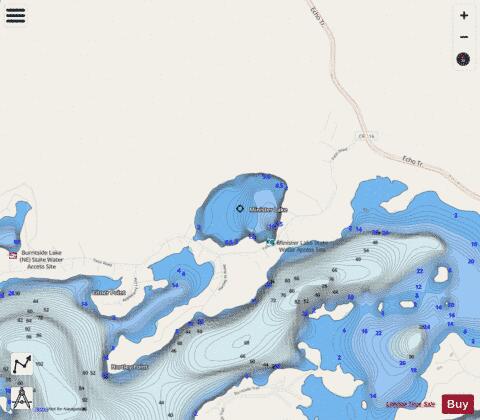 Minister Lake depth contour Map - i-Boating App - Streets