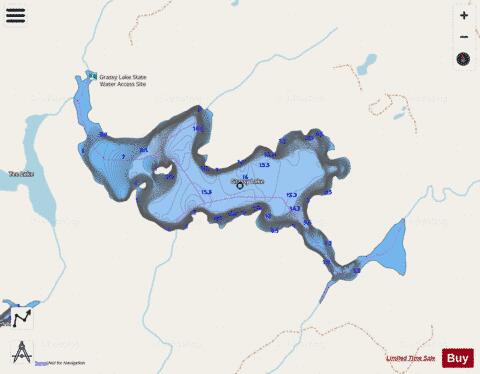 Grassey Lake depth contour Map - i-Boating App - Streets
