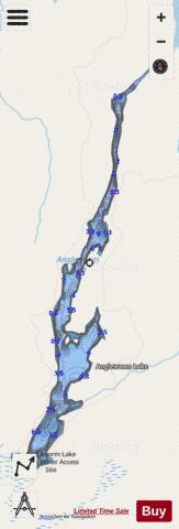 Angleworm Lake depth contour Map - i-Boating App - Streets