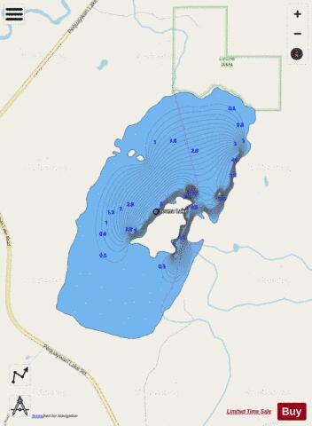 Lieuna Lake depth contour Map - i-Boating App - Streets