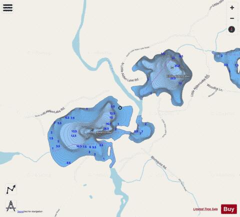 Alden Lake + Little Alden Lake depth contour Map - i-Boating App - Streets