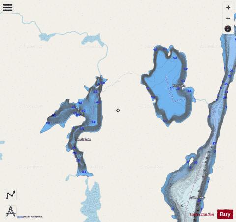 Hook Lake + Rice Lake depth contour Map - i-Boating App - Streets