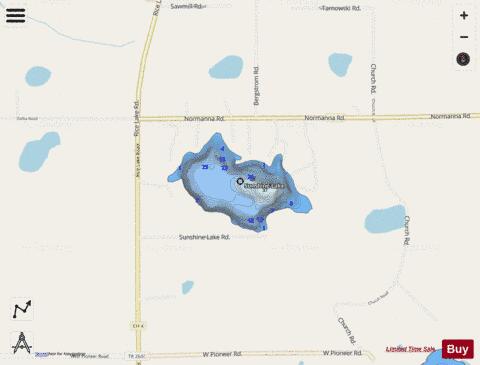 Sunshine Lake depth contour Map - i-Boating App - Streets