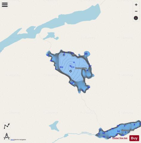 Western Lake depth contour Map - i-Boating App - Streets