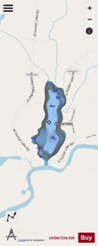 Hunter Lake depth contour Map - i-Boating App - Streets