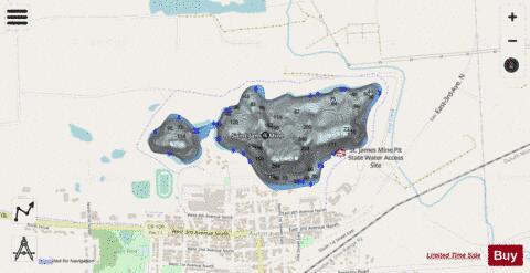 Miller Pit + St. James Pit depth contour Map - i-Boating App - Streets