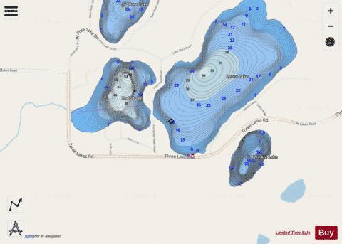 Dodo Lake + Winkle Lake depth contour Map - i-Boating App - Streets