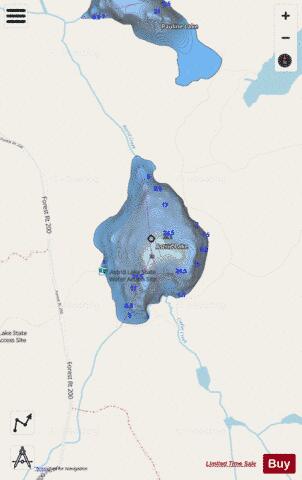 Astrid Lake depth contour Map - i-Boating App - Streets